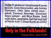 Falkland's private advert!